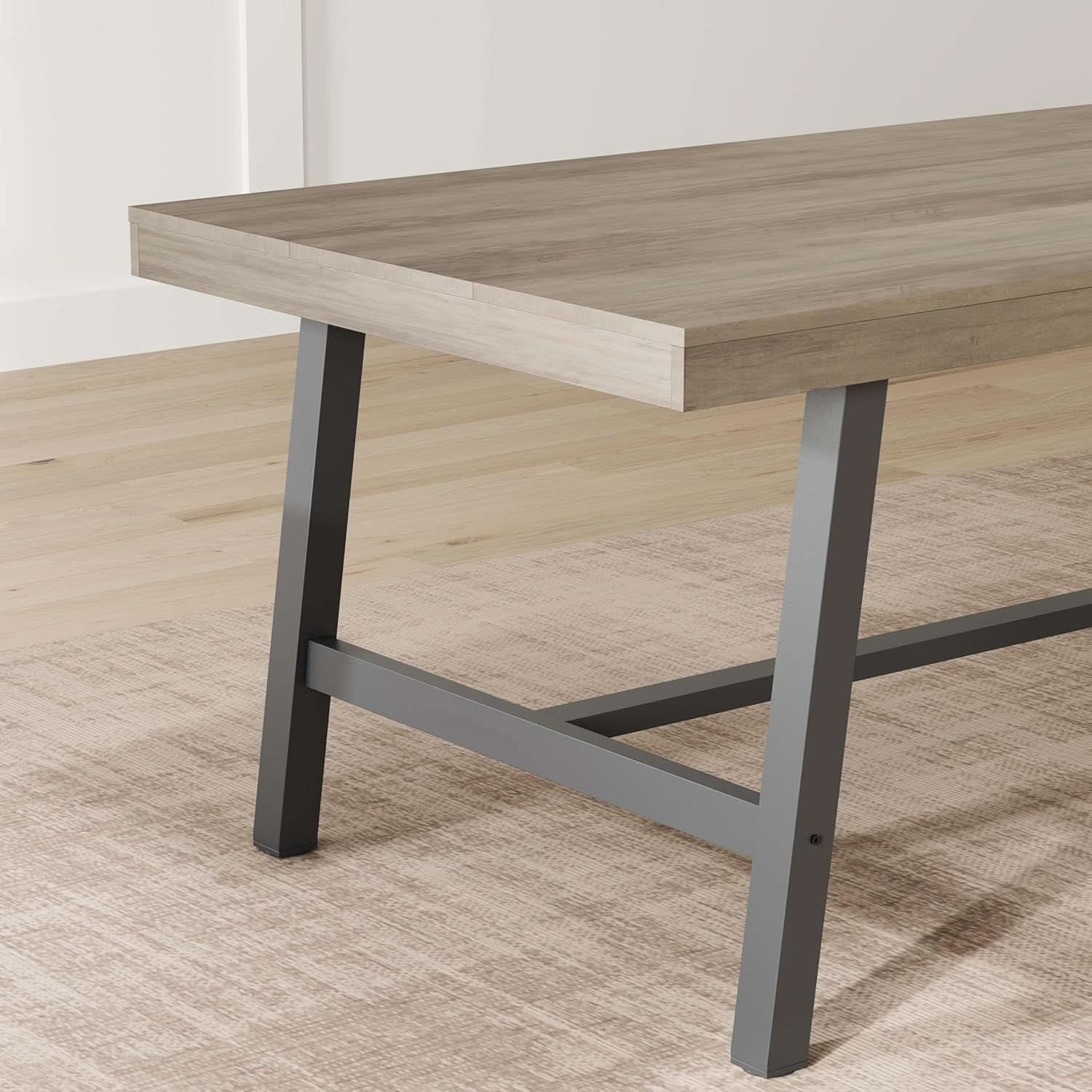 Industrial Dining Table 70.87 Inch Grey For Kitchen