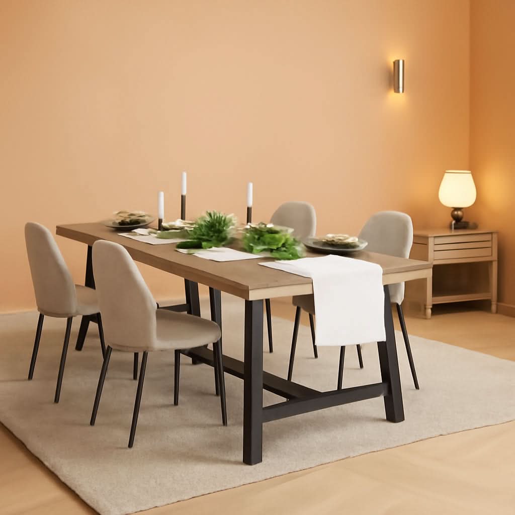 87 Inch Table Industrial Dining Table 70.87 Inch Grey For Kitchen