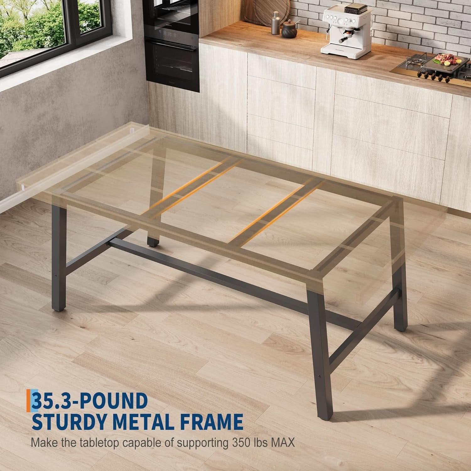 Industrial Dining Table 70.87 Inch Rustic Brown Wood
