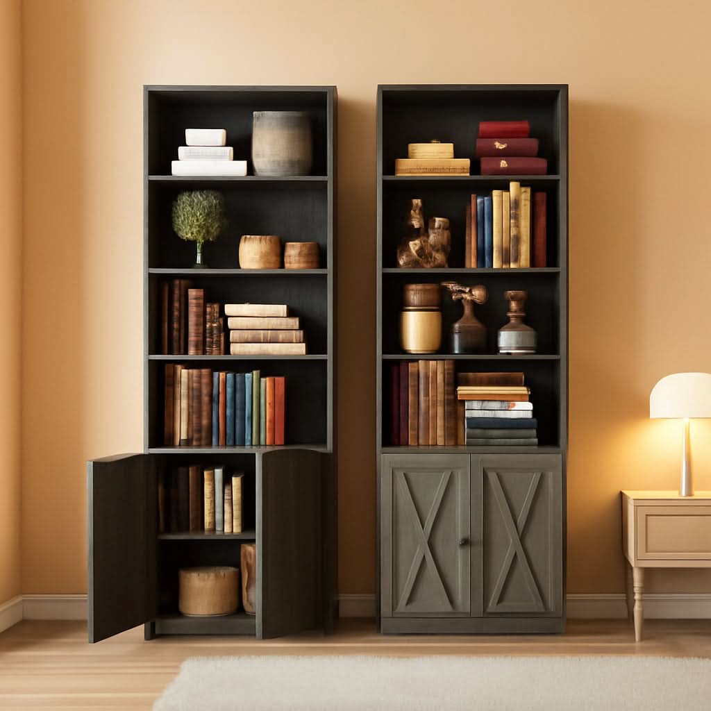 Industrial Doors Bookcases Set Of 2 70 Inch Tall 6 Shelf