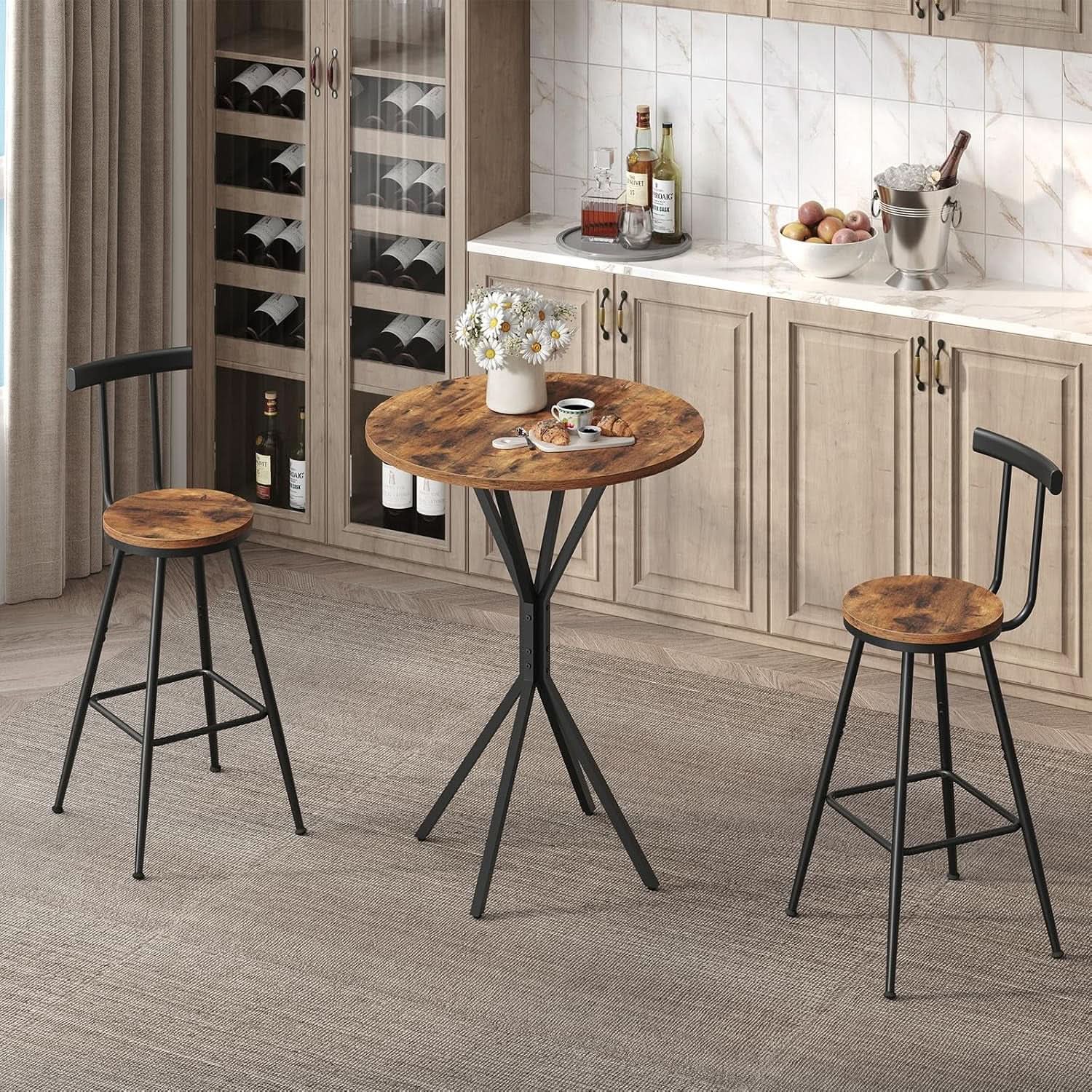 Industrial Grade Round Bar Tabletop 36.2 Inches Tall