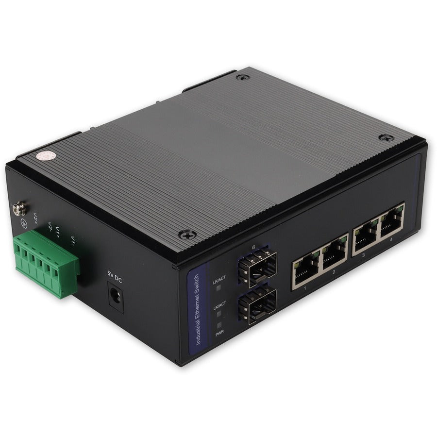 Industrial Media Converter Switch 4-Port RJ45 to 2 SFP - AddOn ADD-IFMC-4RJ2SFP