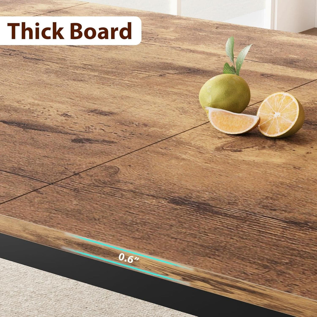 Industrial Wood Dining Table 78.7 Inches Long Brown Finish