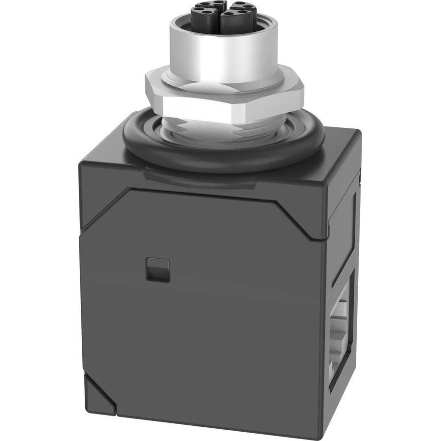 IndustrialNet M12 X-Code Female to 90&deg; RJ45 Coupler Adapter