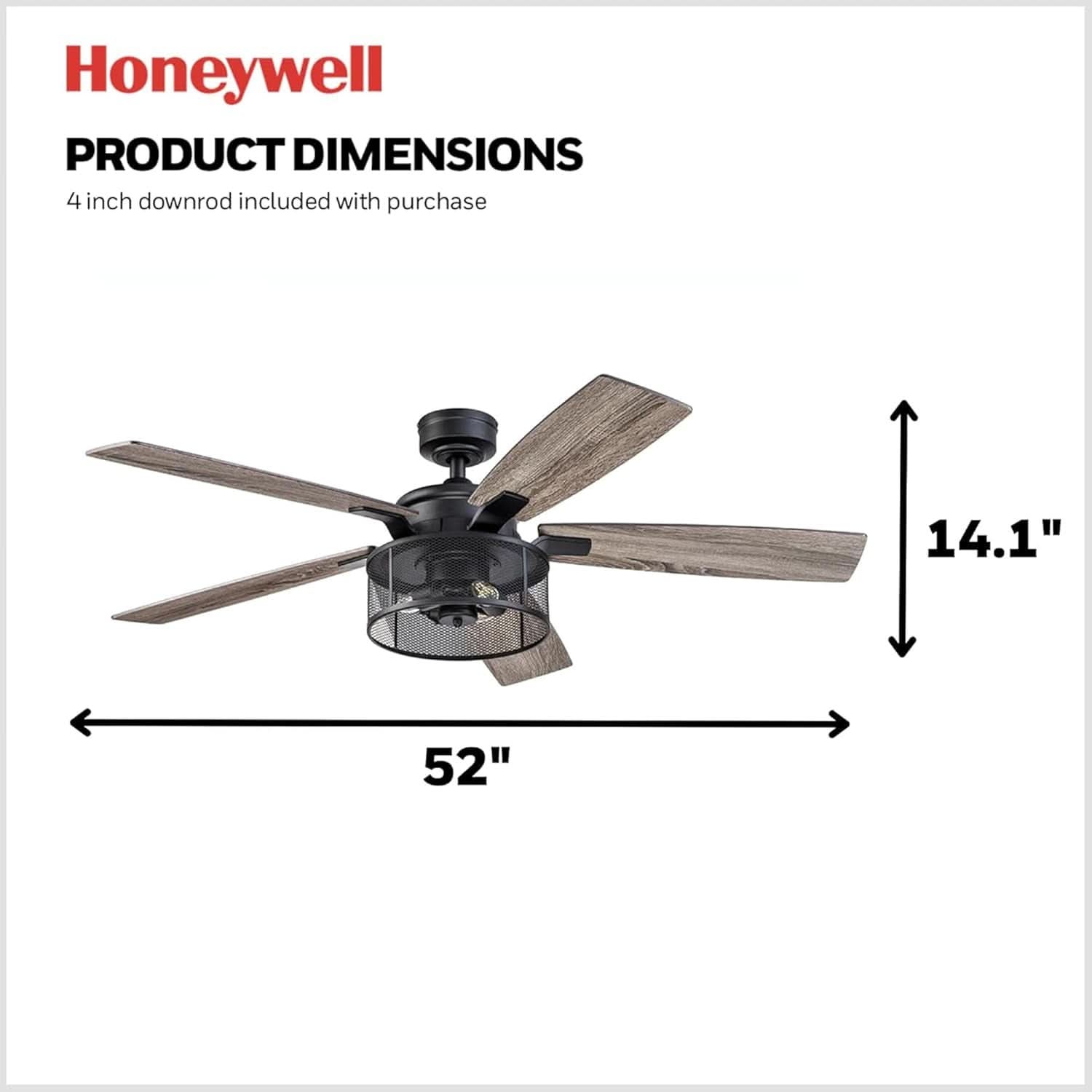 IndustrialStrength 52 Inch Ceiling Fan With LED Light