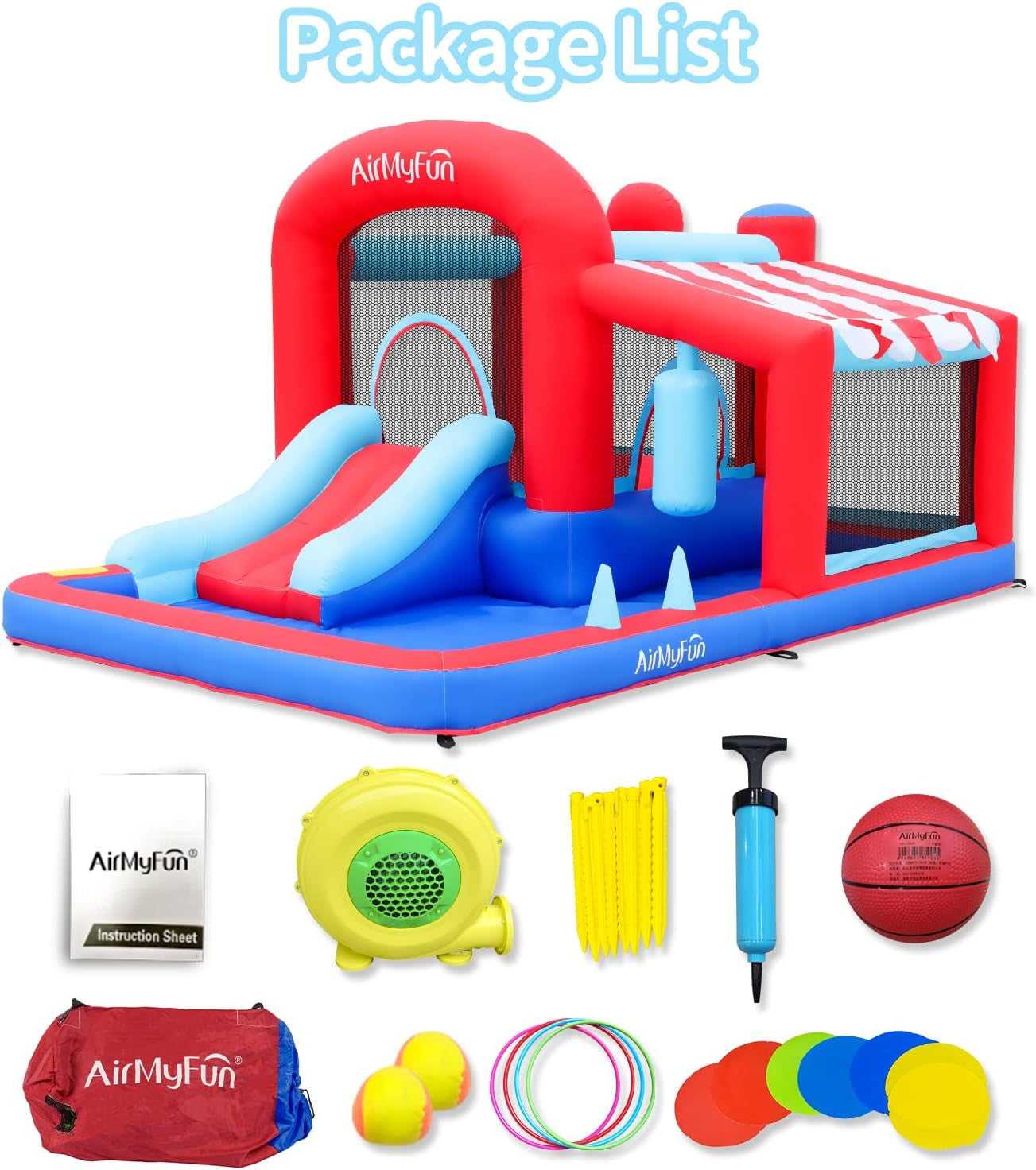 Inflatable Bounce House With Slide Ball Pit Outdoor Play