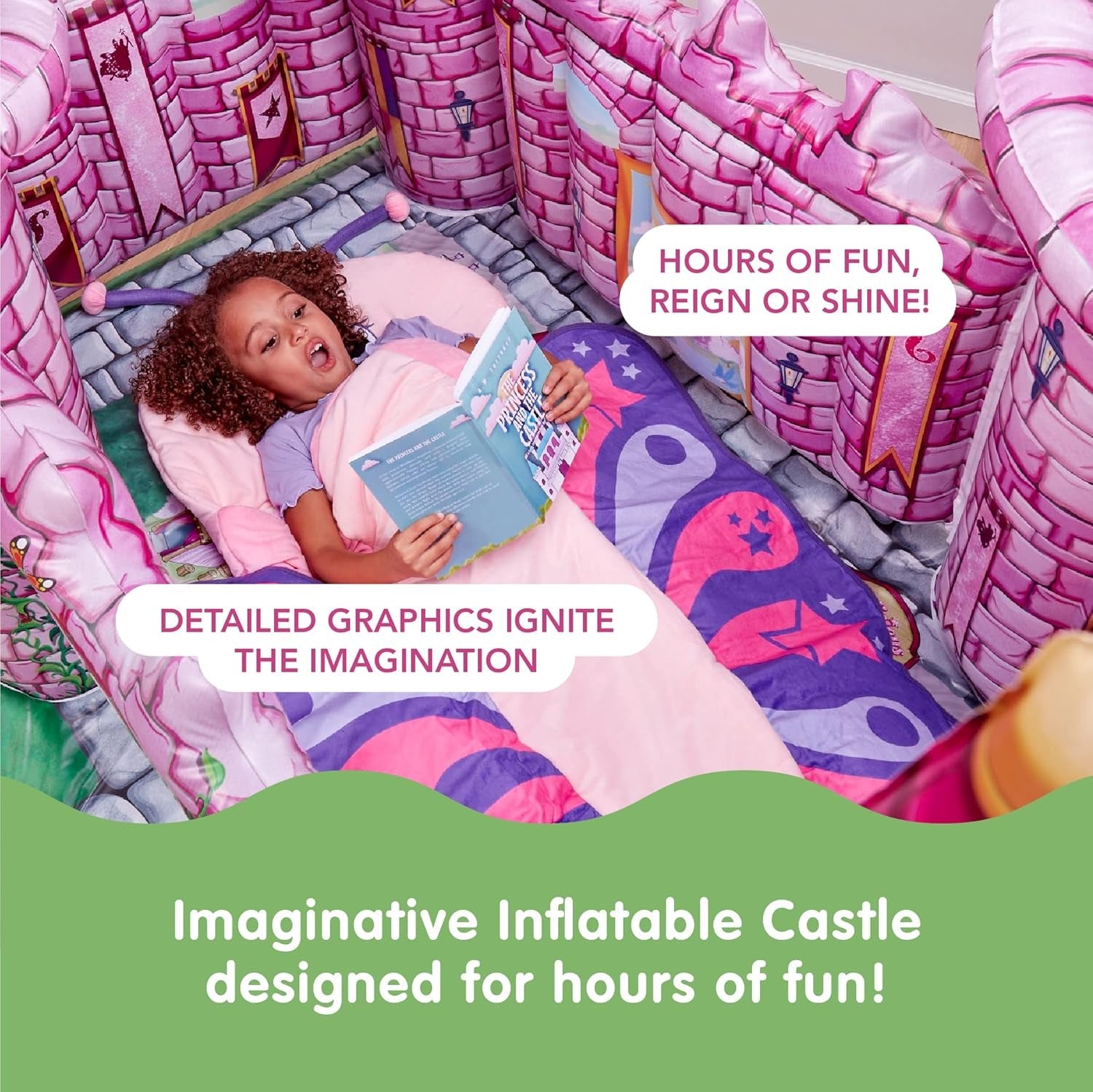Inflatable Pink Princess Castle Playhouse For Toddlers
