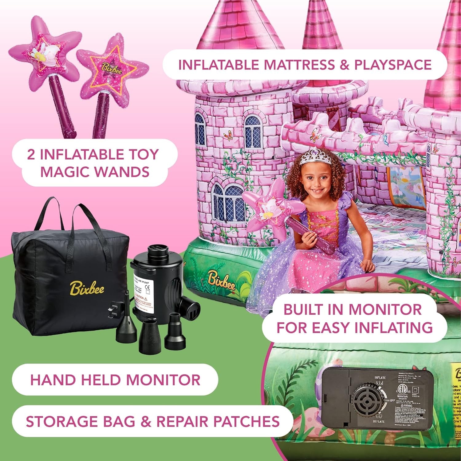 Inflatable Pink Princess Castle Playhouse For Toddlers