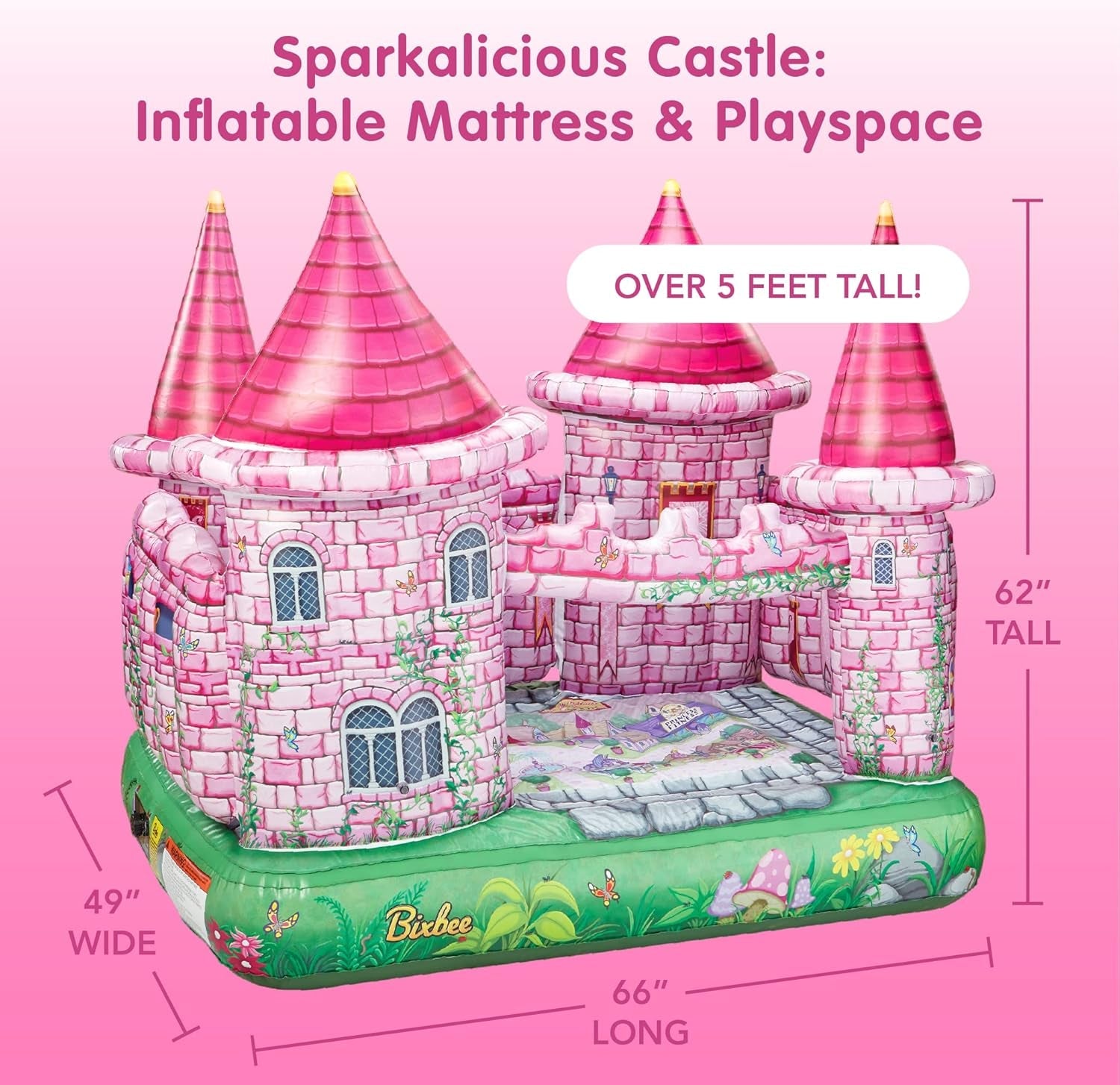 Inflatable Pink Princess Castle Playhouse For Toddlers