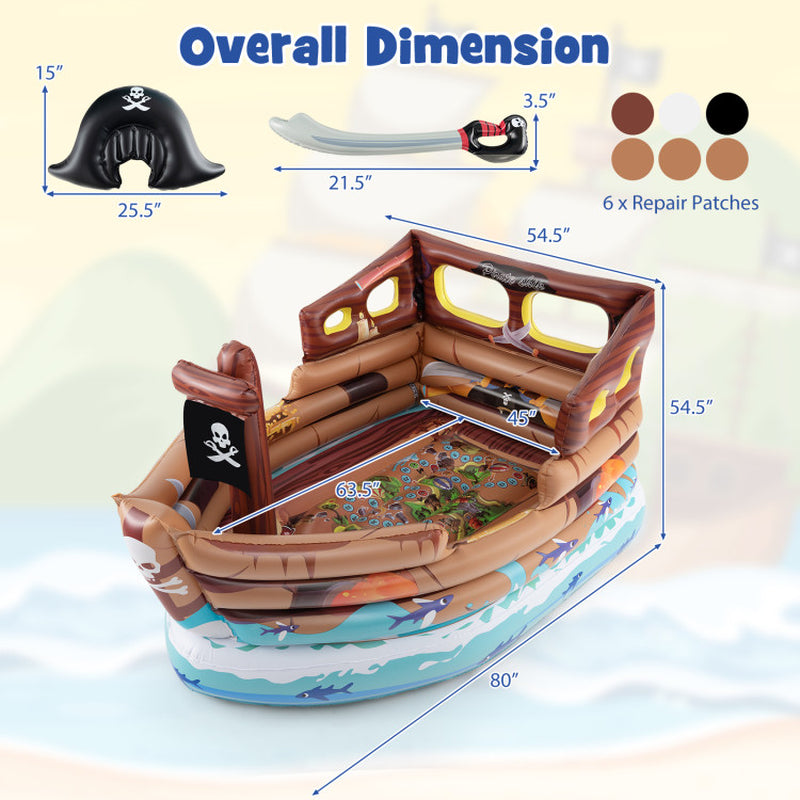 Inflatable Pirate Ship Playhouse With Motor And Sword