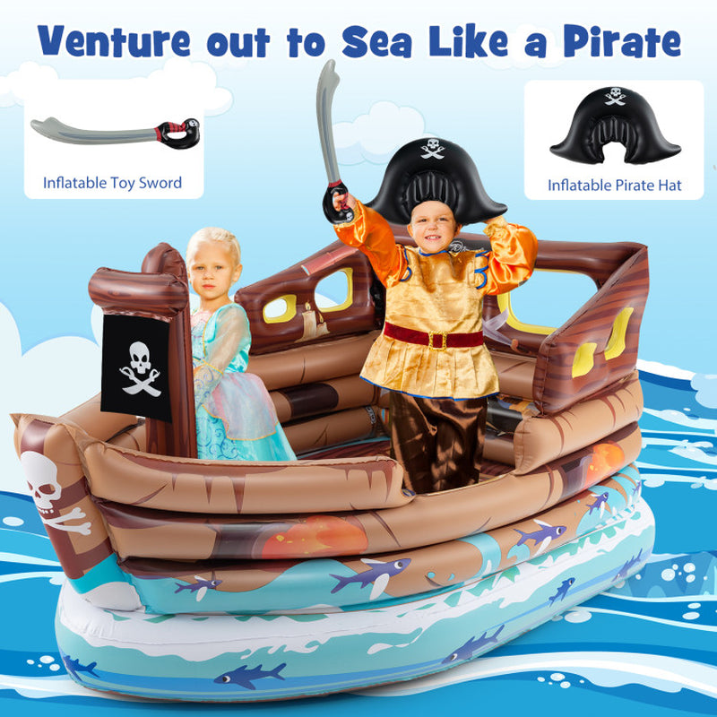 Inflatable Pirate Ship Playhouse With Motor And Sword