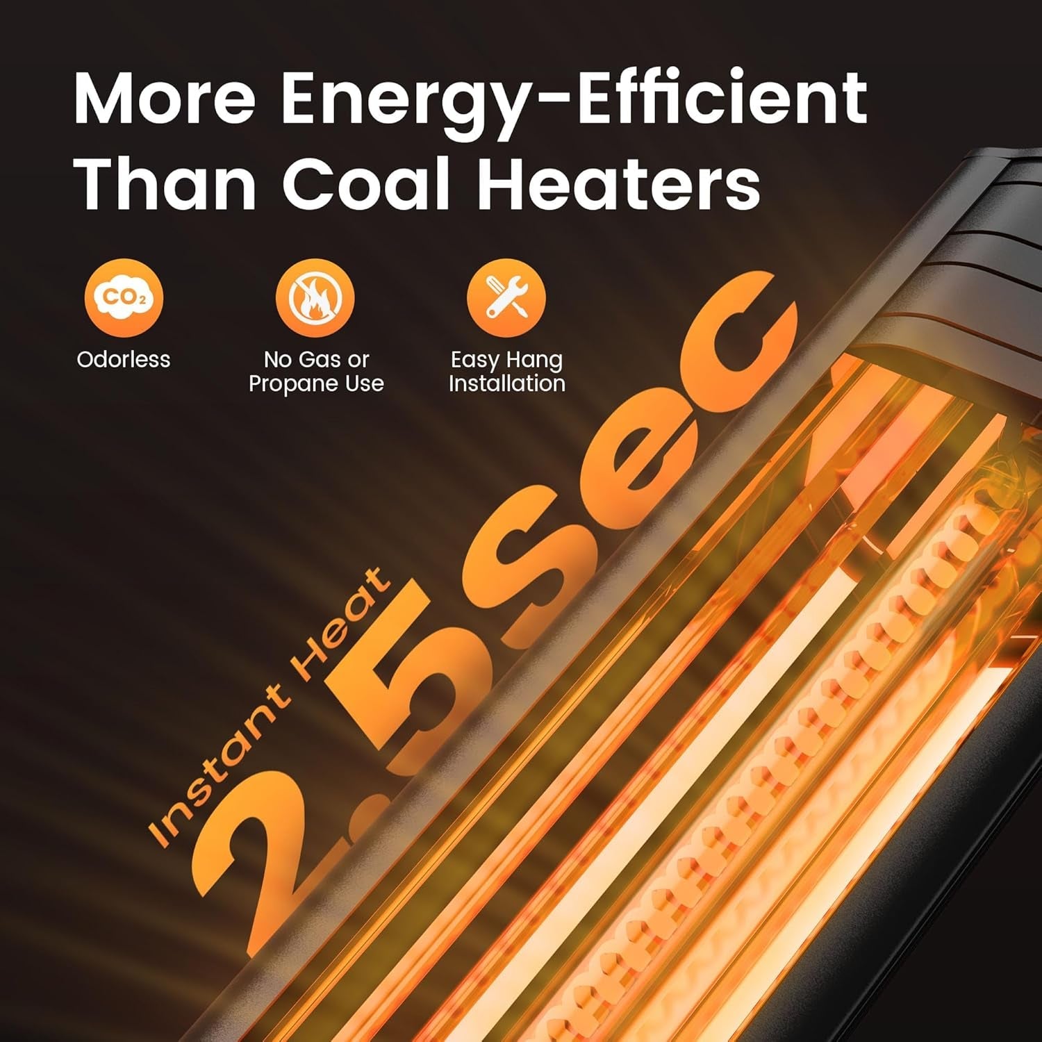 Infrared Patio Heater 1500W IP65 Waterproof Outdoor