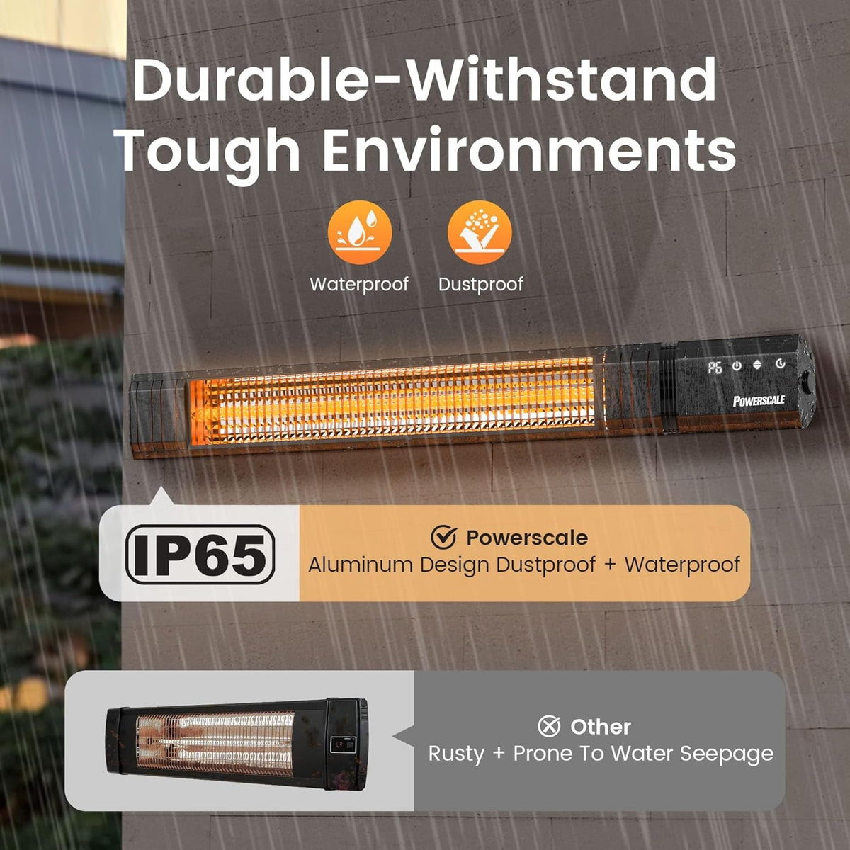 Infrared Patio Heater 1500W IP65 Waterproof Outdoor