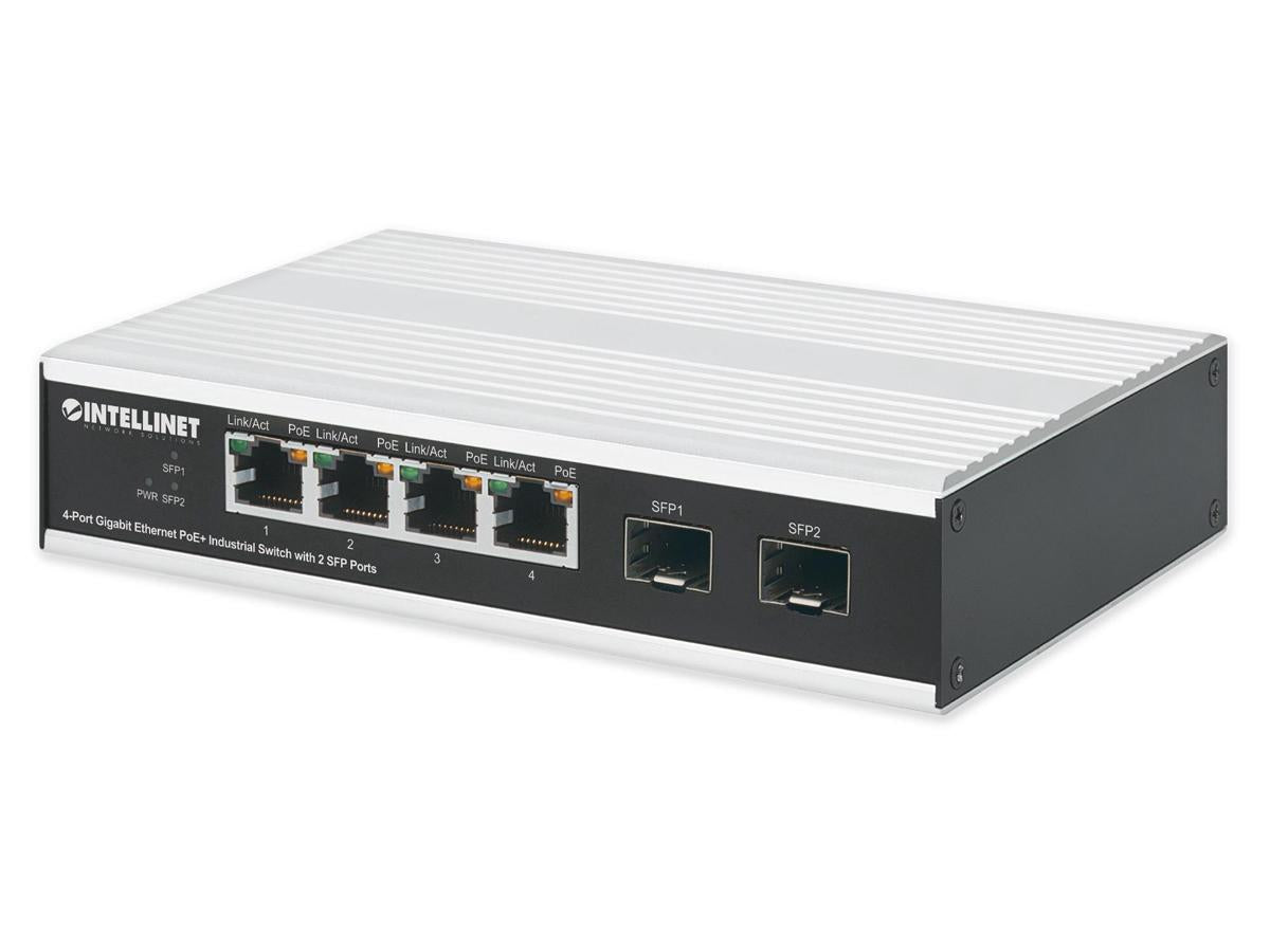 Intellinet 4-Port Gigabit PoE+ Industrial Switch 120W Power