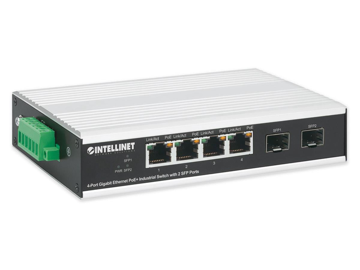 Intellinet 4-Port Gigabit PoE+ Industrial Switch 120W Power