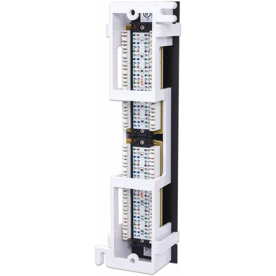 Intellinet Patch Panel, Cat6, Wall-mount, UTP, 12 Port, Black - 12 Port(s) - 12 x RJ-45 -
