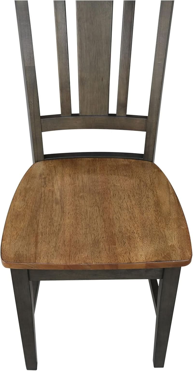International Concepts Splatback Dining Chair Hickory Washed Coal