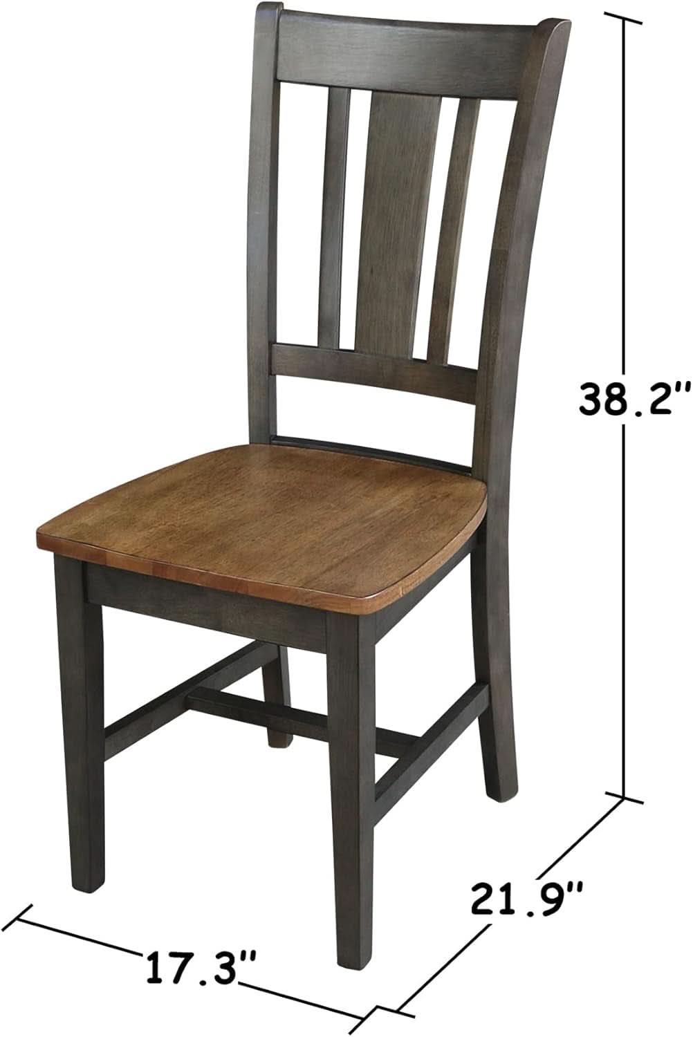 International Concepts Splatback Dining Chair Hickory Washed Coal