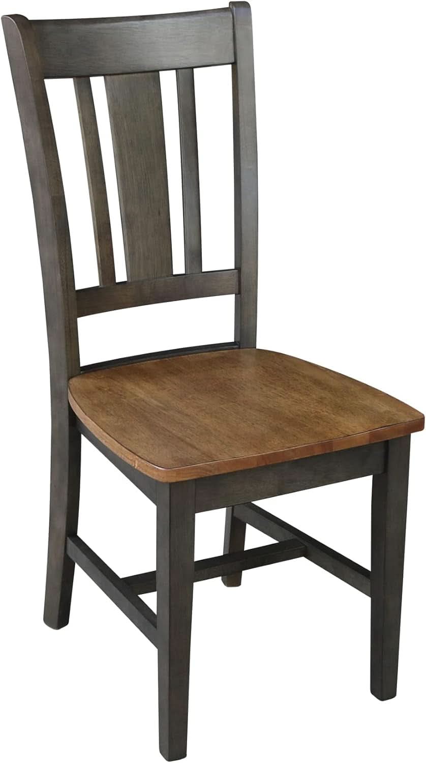 International Concepts Splatback Dining Chair Hickory Washed Coal