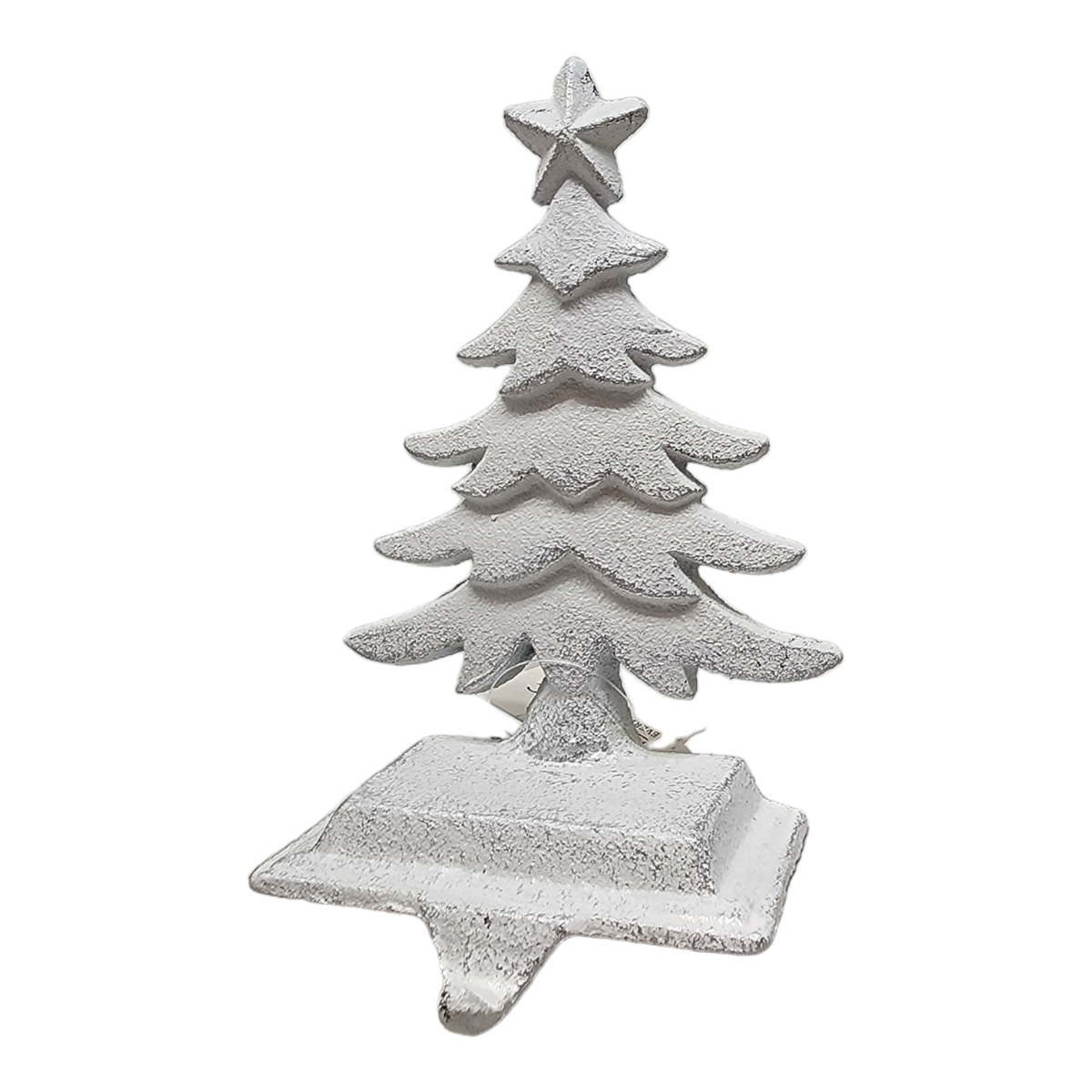 Iron Rustic Tree Stocking Holder - White