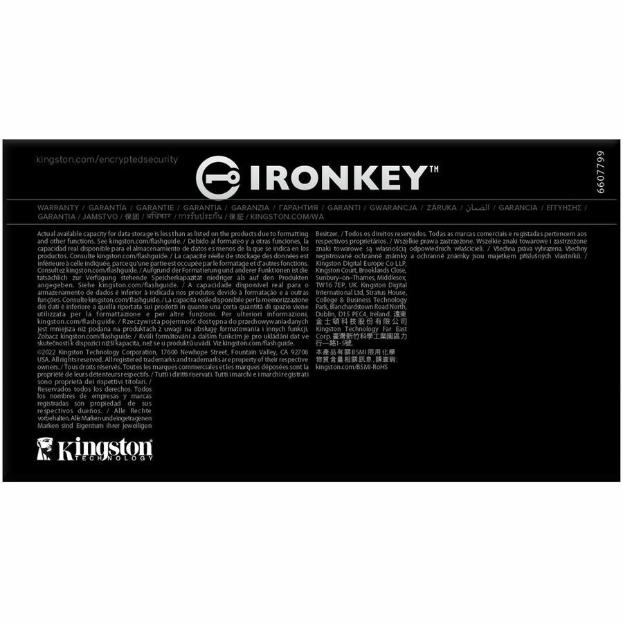 IronKey D500S 32GB USB 3.2 (Gen 1) Type A Flash Drive - 32 GB - USB 3.2 (Gen 1) Type A -