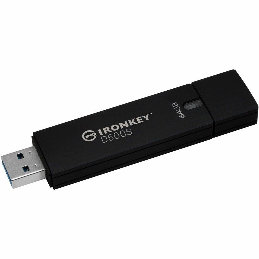 IronKey D500S 64GB USB 3.2 (Gen 1) Type A Flash Drive - 64 GB - USB 3.2 (Gen 1) Type A -