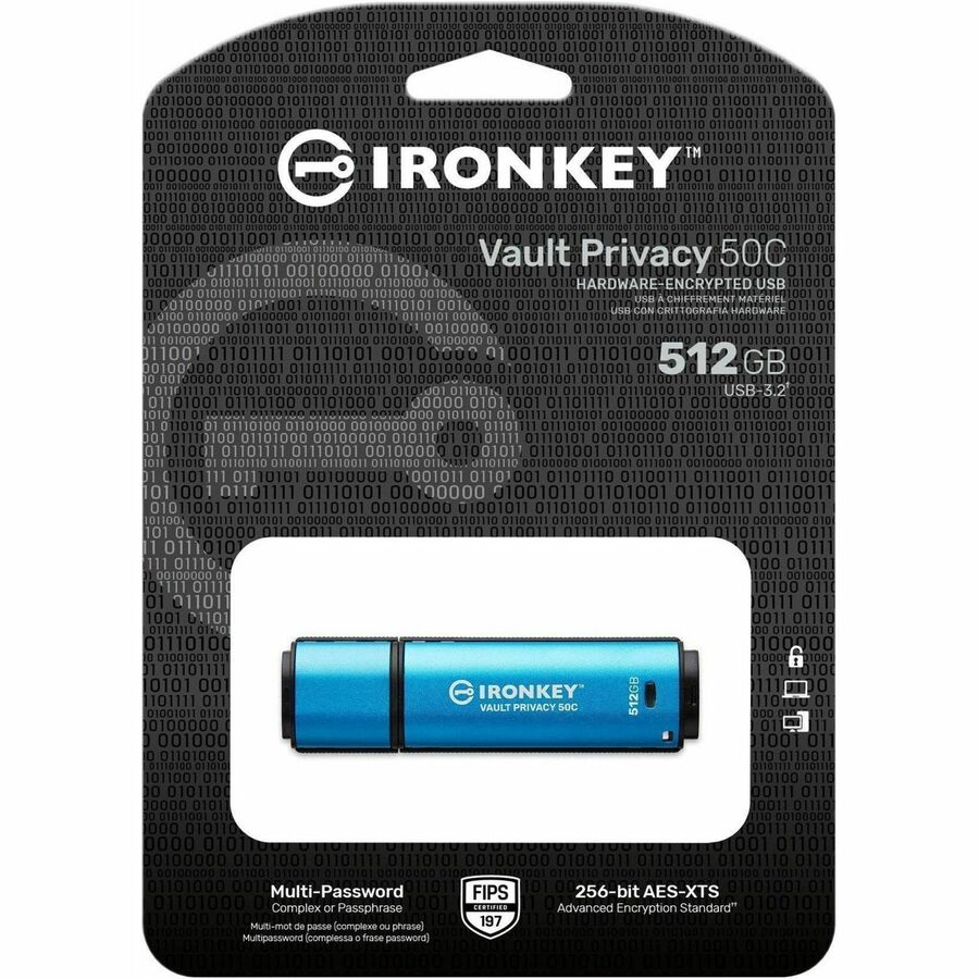 IronKey Vault Privacy 50 Series 512GB Usb 3.2 (Gen 1) Type C Flash Drive - 512 GB - USB