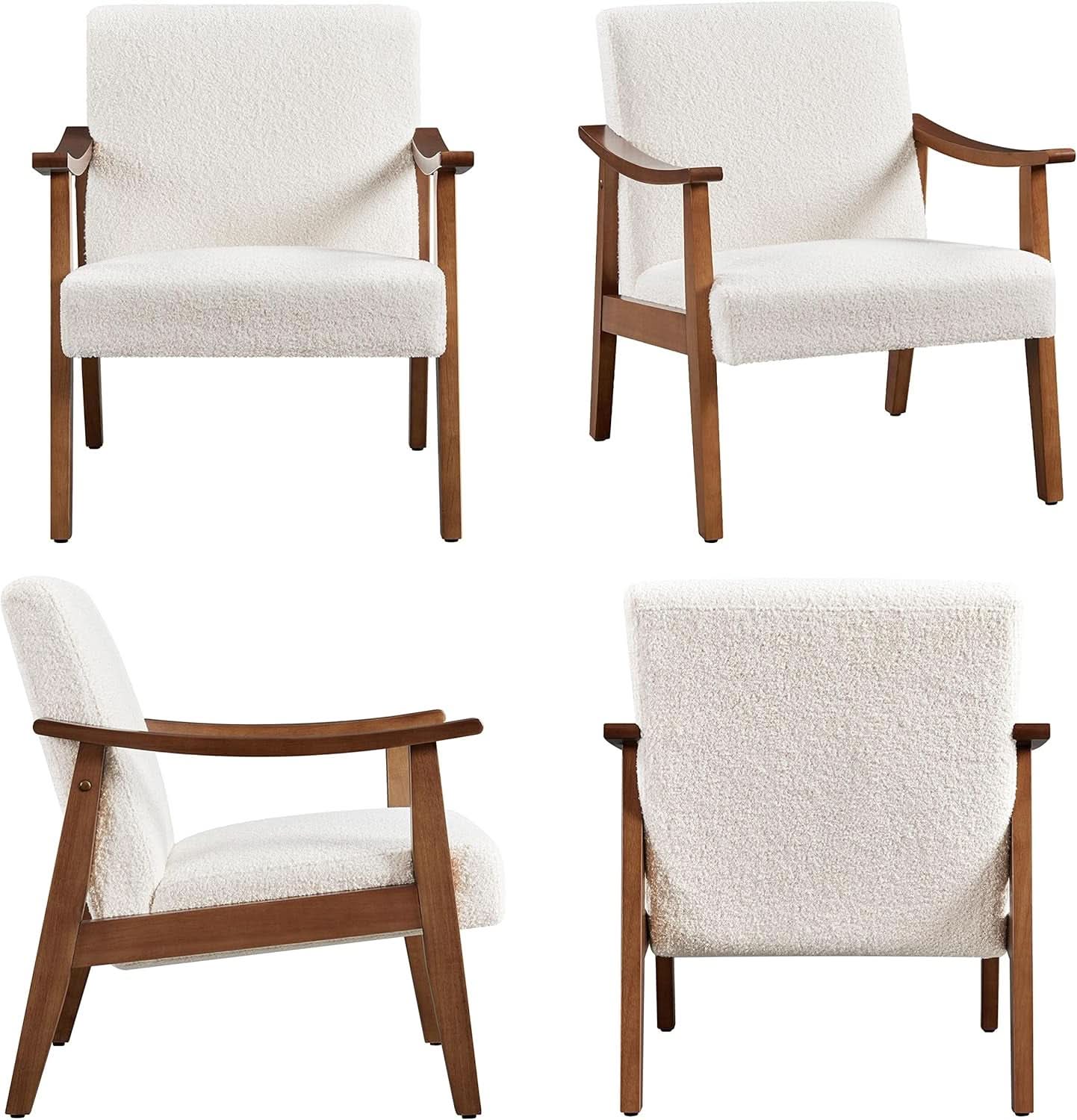 Ivory Professionally Upholstered Fabric Armchair High Back