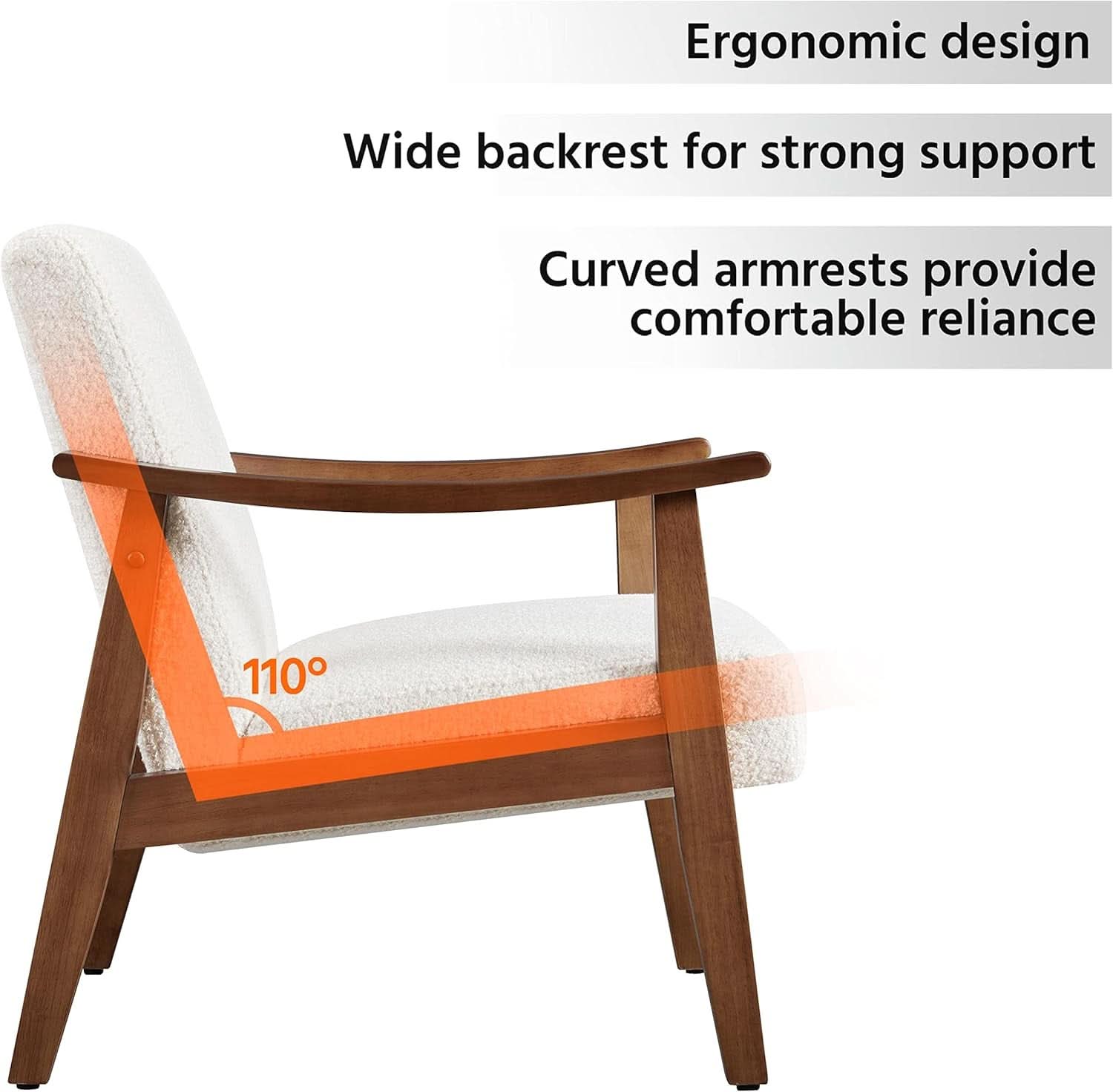 Ivory Professionally Upholstered Fabric Armchair High Back