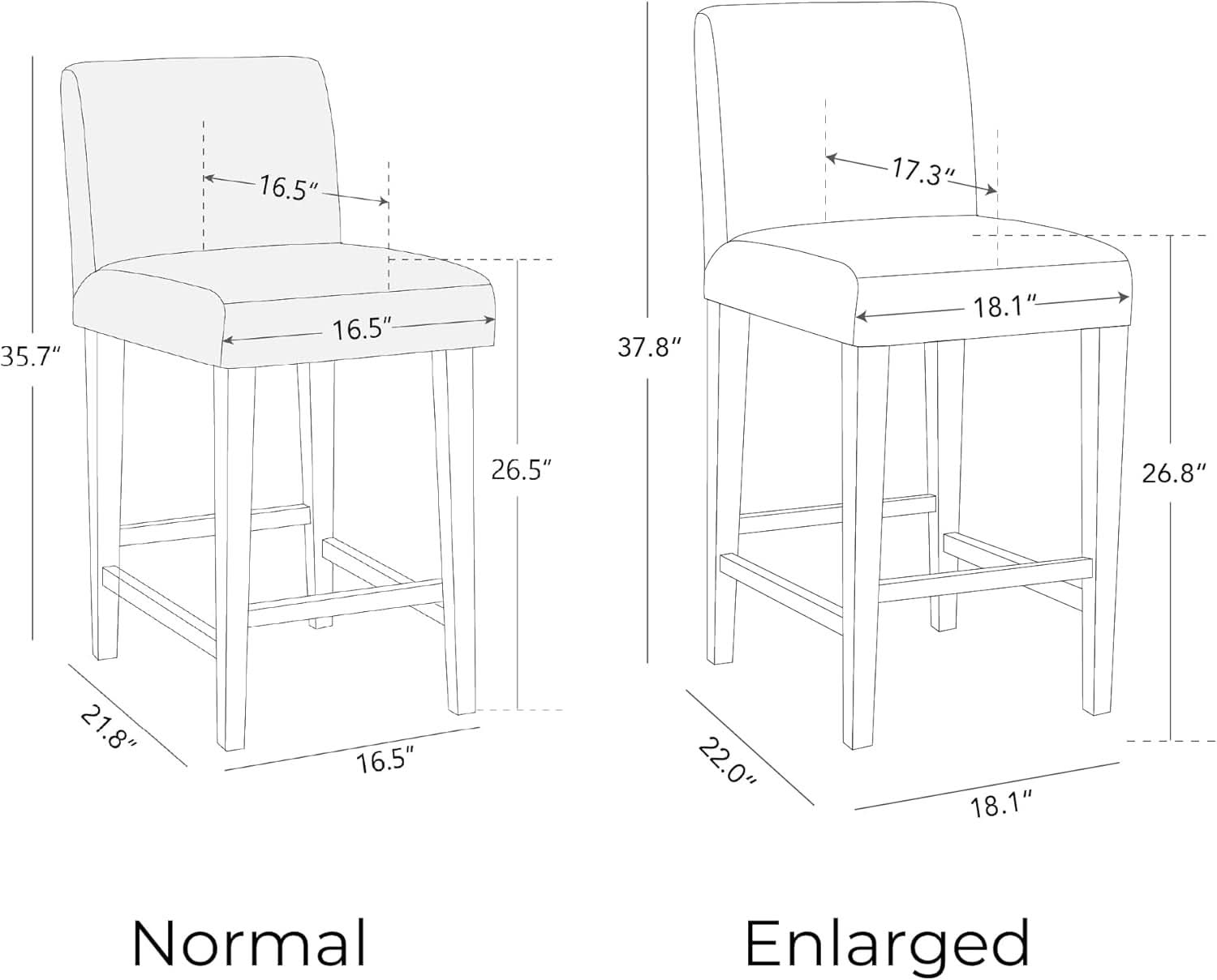 Ivory Upholstered Counter Height Bar Stools Set of Three