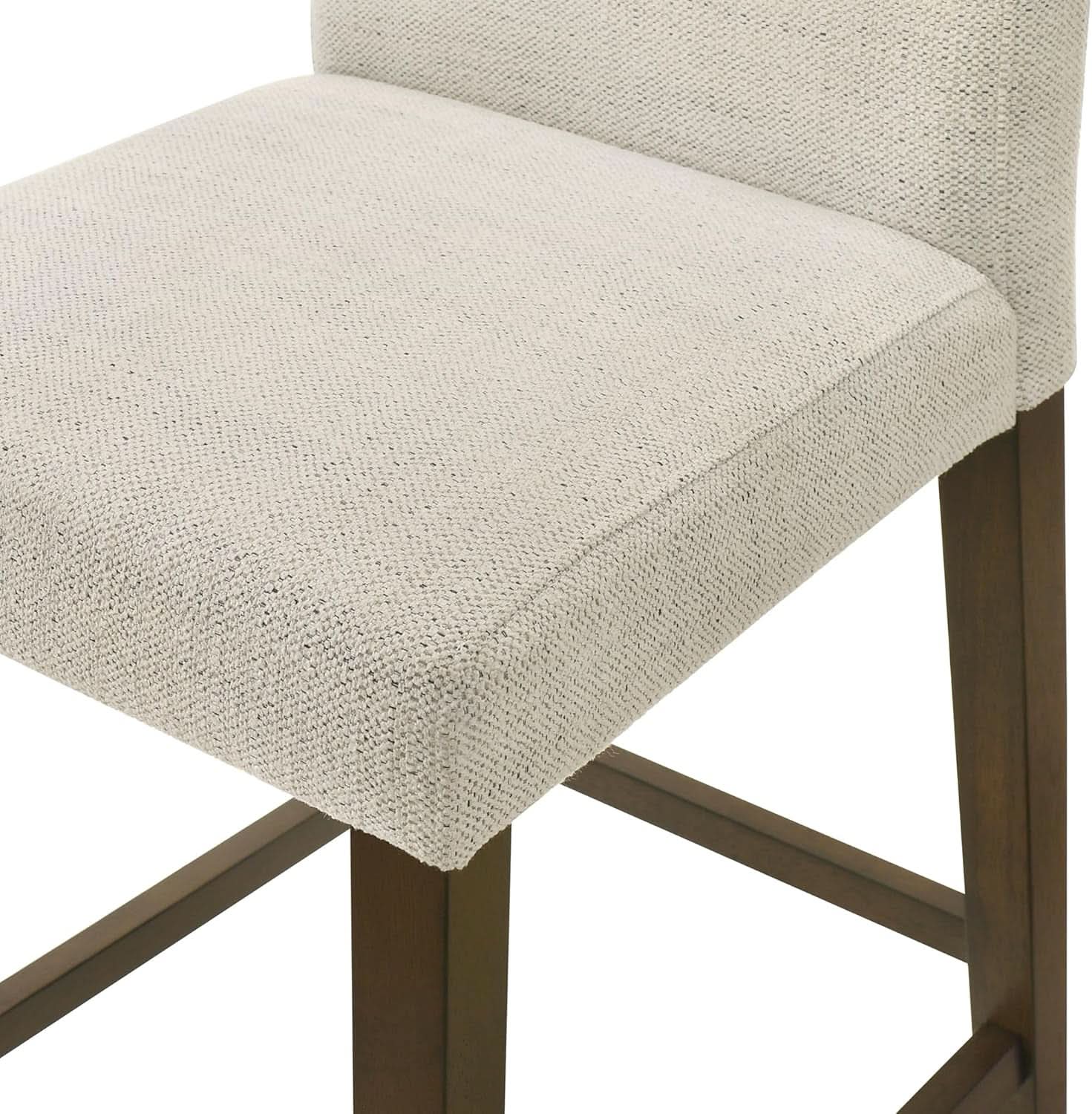 Ivory Upholstered Counter Height Bar Stools Set of Three