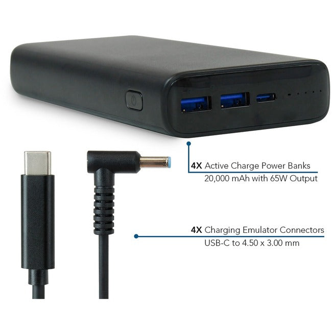 JAR Systems Active Charge Power Bank 4-Pack with HP Connectors 4-Pack PBC13