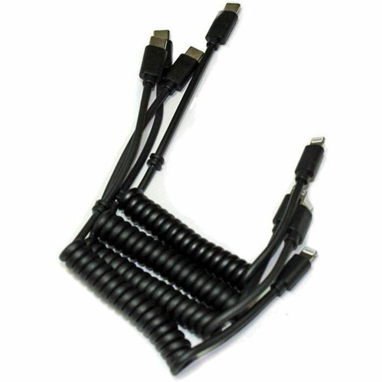 JAR Systems Coiled USB-C Emulator Charging Cables for Apple Lightning Devices -