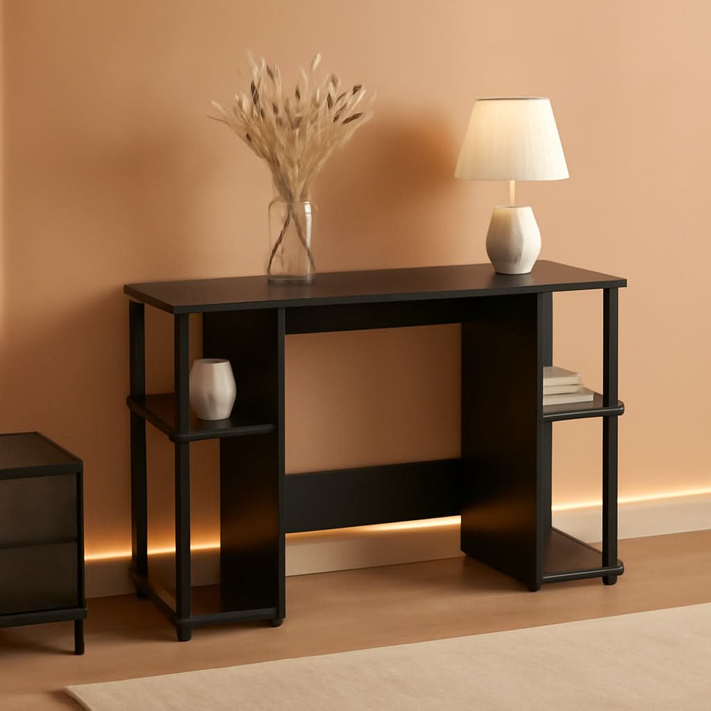JAYA Computer Study Desk With Open Storage Espresso Finish