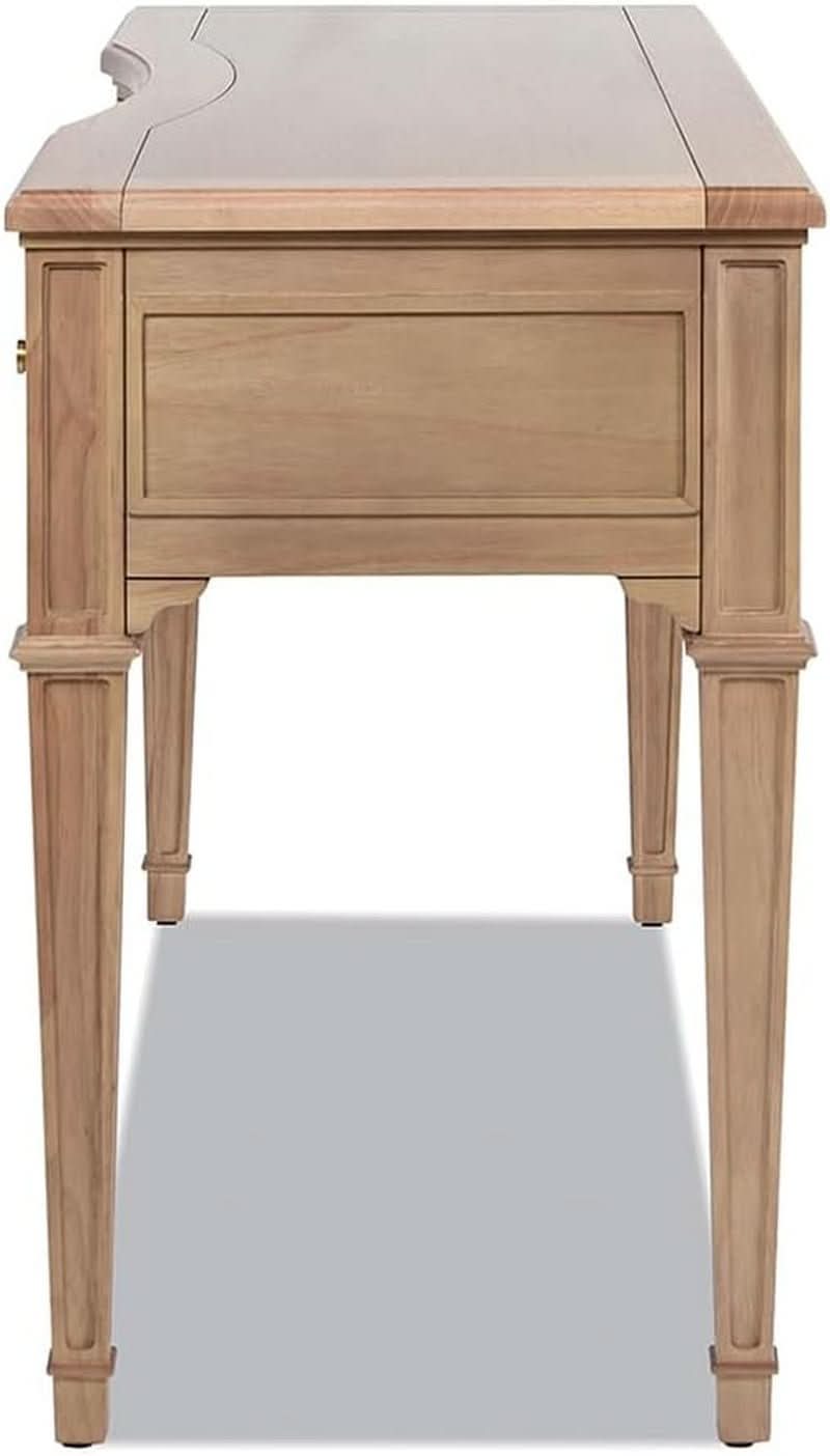 JTH Luxe Dauphin 55 Inch Executive Desk 3 Drawer Natural