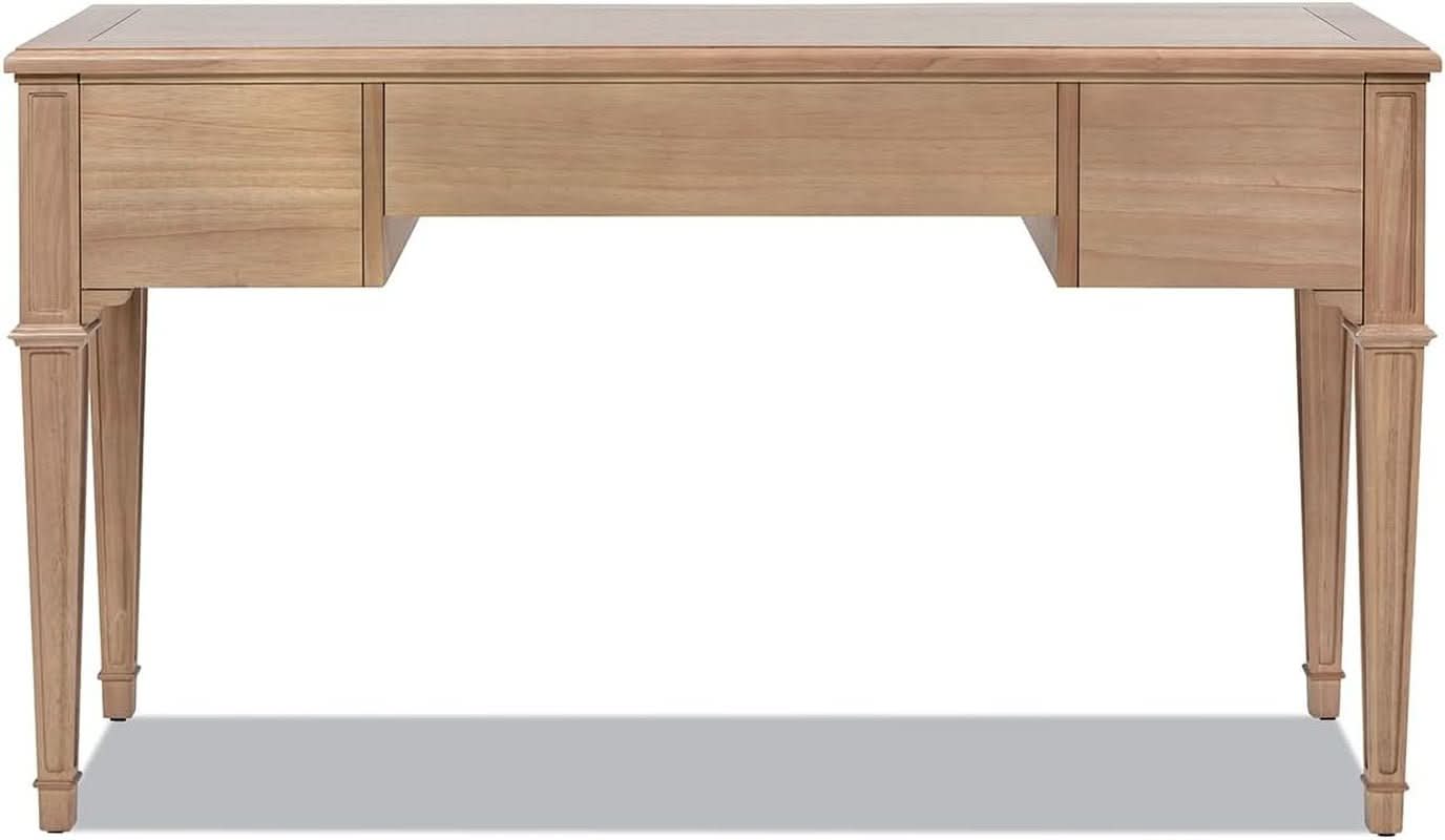 JTH Luxe Dauphin 55 Inch Executive Desk 3 Drawer Natural