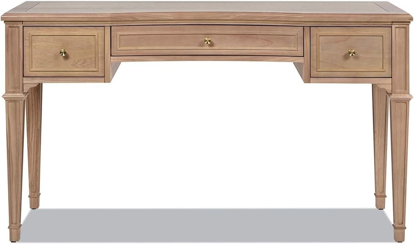 JTH Luxe Dauphin 55 Inch Executive Desk 3 Drawer Natural