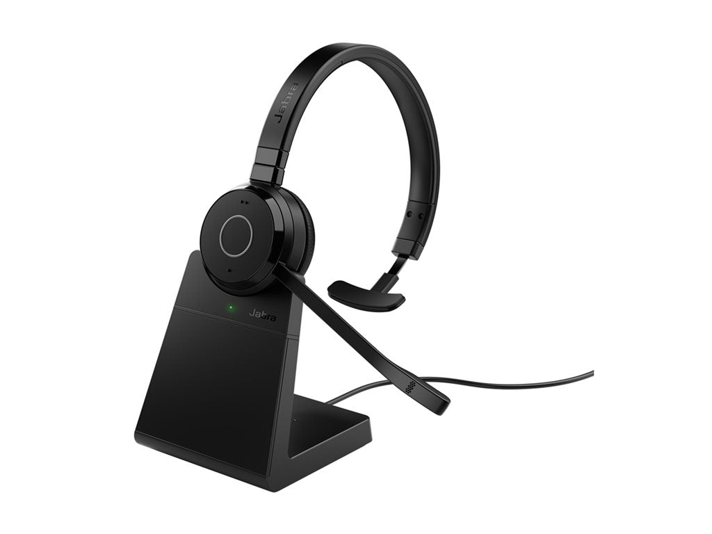 Jabra Evolve 65 TE Mono - Headset - on-ear - Bluetooth - wireless - USB-A via Bluetooth adapter - noise isolating - Certified 6693-833-399
