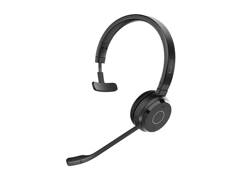 Jabra Evolve 65 TE Mono - Headset - on-ear - Bluetooth - wireless - USB-A via Bluetooth adapter - noise isolating - UC certified 6693-833-499