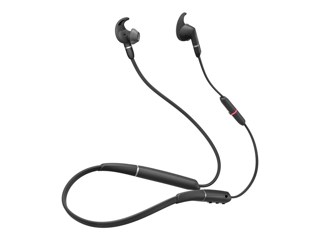 Jabra Evolve 65e MS - Earphones with mic - in-ear - behind-the-neck mount - Bluetooth - wireless - USB - noise isolating 6599-623-109