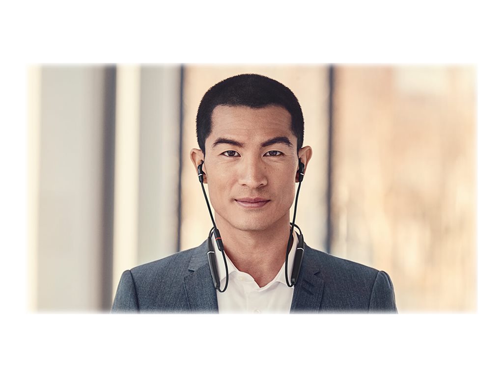 Jabra Evolve 65e MS - Earphones with mic - in-ear - behind-the-neck mount - Bluetooth - wireless - USB - noise isolating 6599-623-109