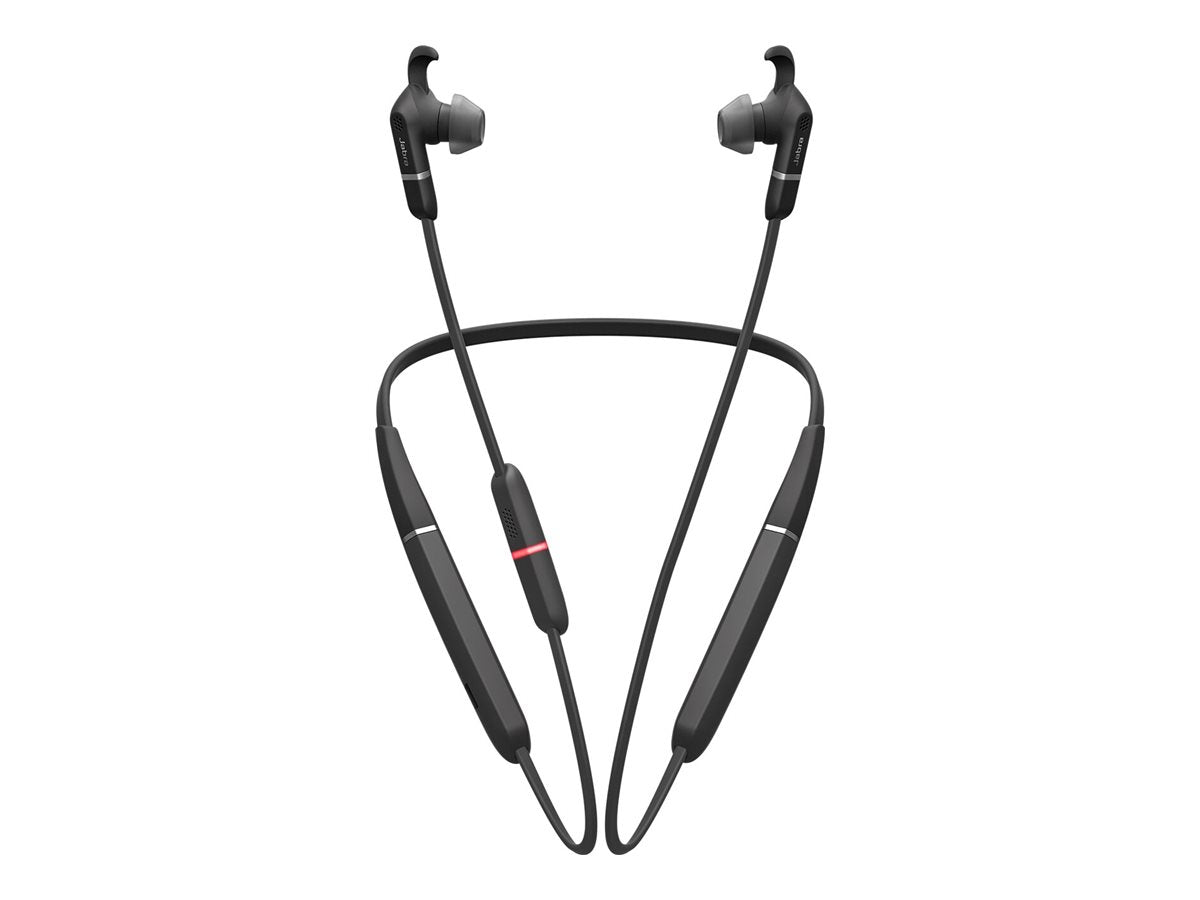 Jabra Evolve 65e MS - Earphones with mic - in-ear - behind-the-neck mount - Bluetooth - wireless - USB - noise isolating 6599-623-109