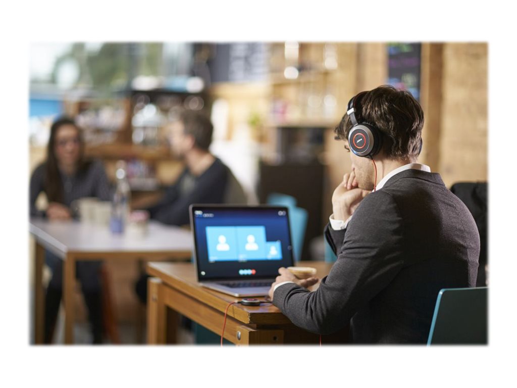 Jabra Evolve 80 MS stereo - Headset - full size - wired - active noise canceling