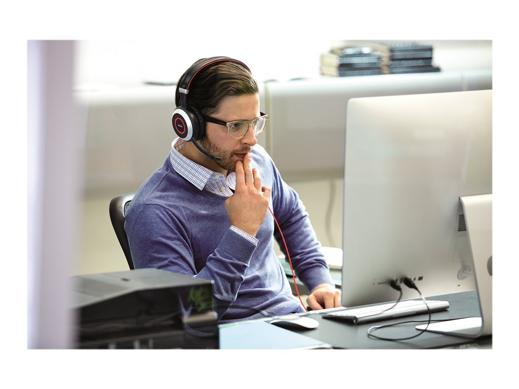 Jabra Evolve 80 MS stereo - Headset - full size - wired - active noise canceling