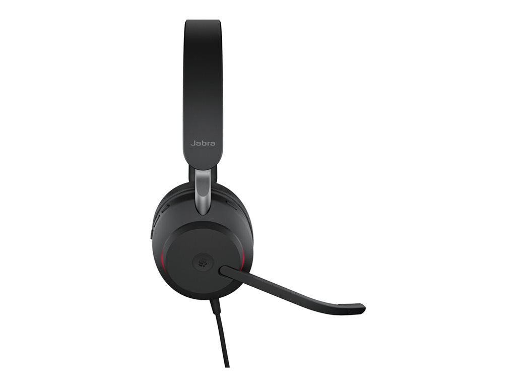 Jabra Evolve2 40 MS Stereo - Headset - on-ear - wired - USB-A - noise isolating - Certified for Microsoft Teams