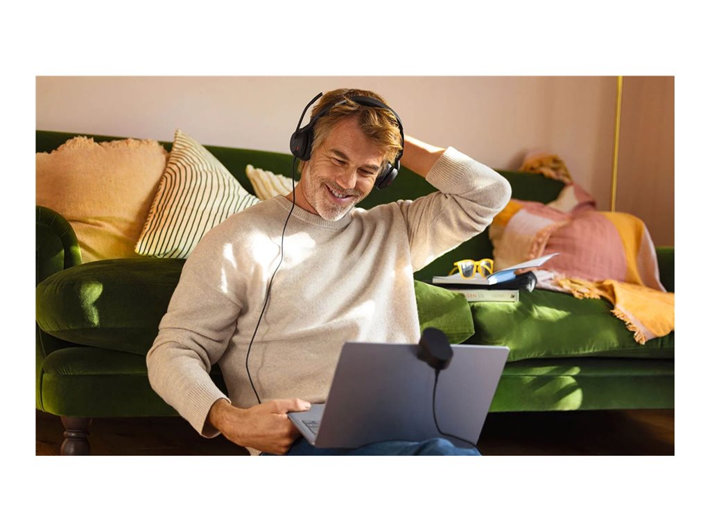 Jabra Evolve2 50 MS Stereo - Headset - on-ear - wired - active noise canceling - USB-A - black - Zoom Certified, Certified for 25089-999-999