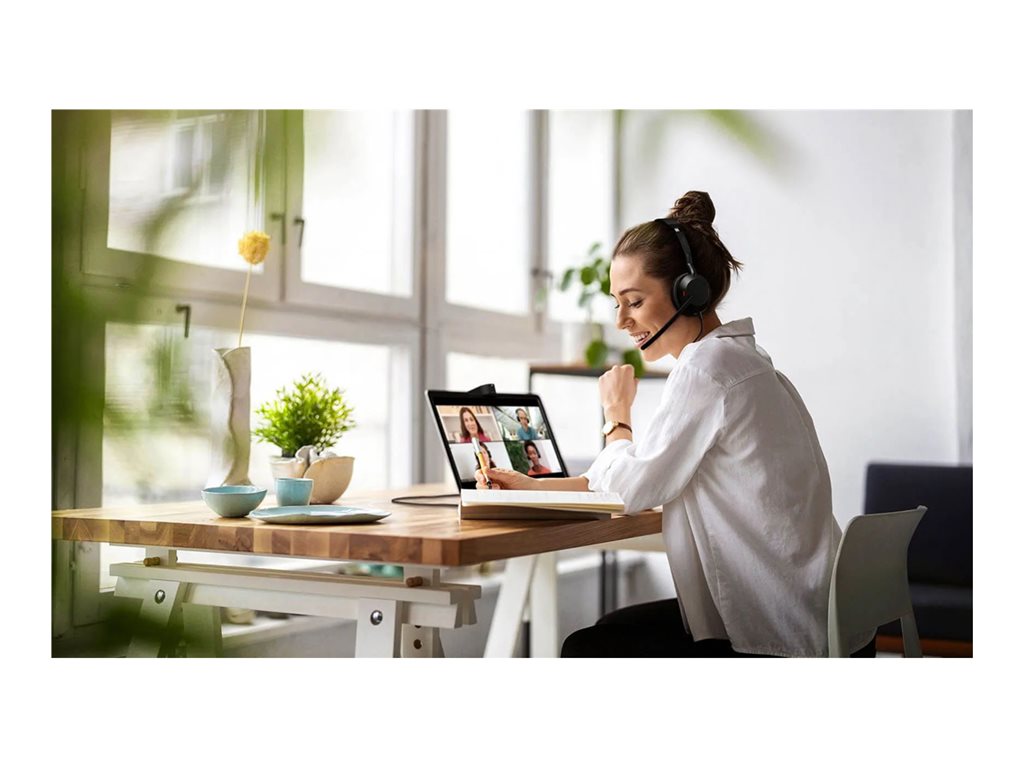 Jabra Evolve2 50 MS Stereo - Headset - on-ear - wired - active noise canceling - USB-A - black - Zoom Certified, Certified for 25089-999-999