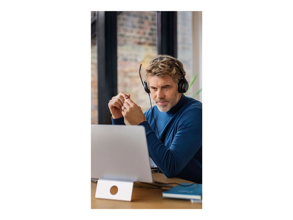 Jabra Evolve2 50 MS Stereo - Headset - on-ear - wired - active noise canceling - USB-A - black - Zoom Certified, Certified for 25089-999-999