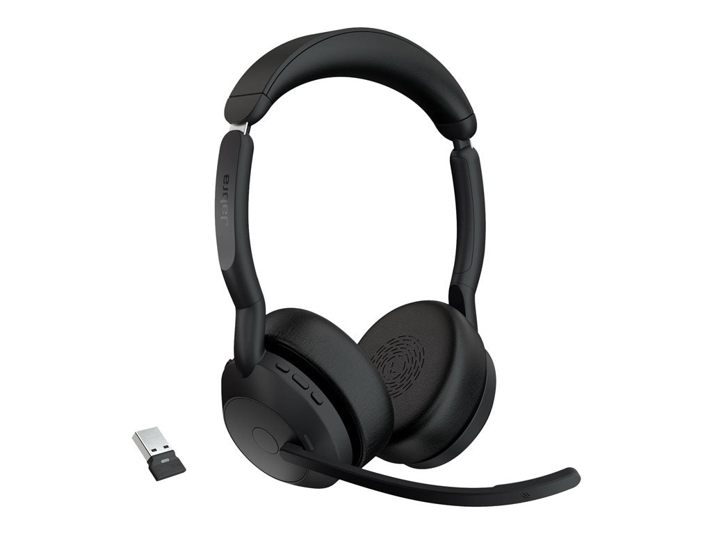Jabra Evolve2 55 UC Stereo - Headset - on-ear - Bluetooth - wireless - active noise canceling - USB-A via Bluetooth adapter - 25599-989-999-01