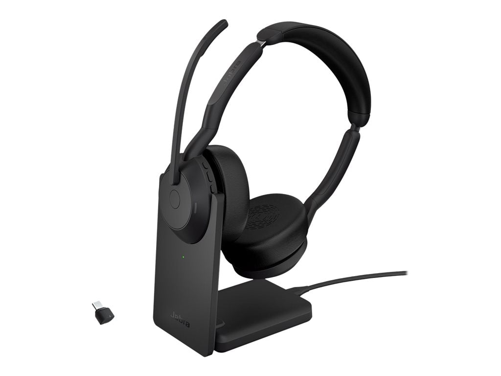 Jabra Evolve2 55 UC Stereo - Headset - on-ear - Bluetooth - wireless - active noise canceling - USB-C via Bluetooth adapter - 25599-989-889-01